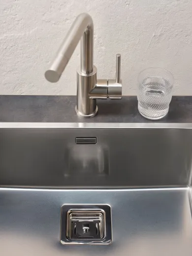 REGINOX Kchenarmatur Somo Edelstahl massiv (R34569) Einhebelmischer mit Festauslauf 360 schwenkbarer Auslauf