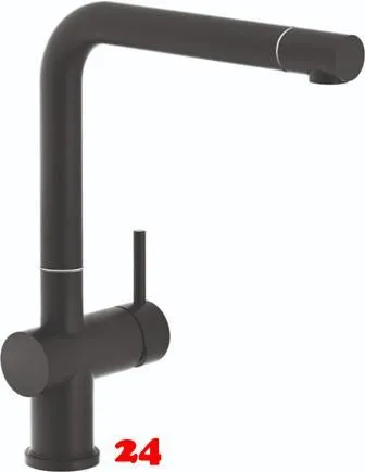 REGINOX Kchenarmatur Yadkin Schwarz (R31681) Einhebelmischer mit Festauslauf 360 schwenkbarer Auslauf