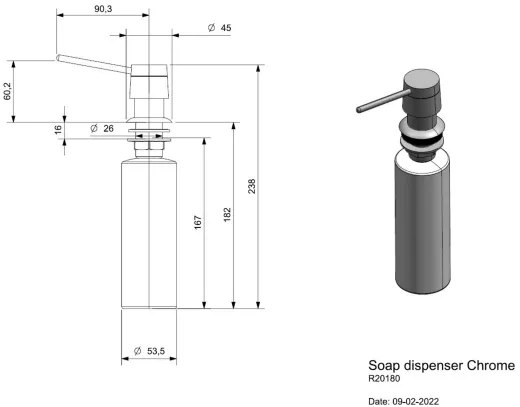 REGINOX Seifenspender Chrom Sp�lmittelspender / Dispenser (R20180)