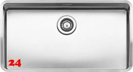 REGINOX Kchensple Ohio 80x42 (L) OKG Einbausple Edelstahl 3 in 1 mit Flachrand Siebkorb als Stopfenventil