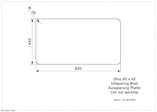 REGINOX Kchensple Ohio 80x42 (L) OKG Einbausple Edelstahl 3 in 1 mit Flachrand Siebkorb als Stopfenventil