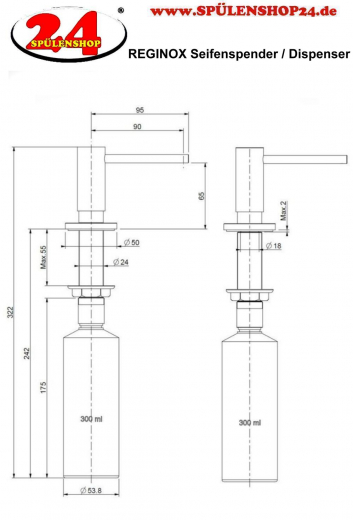 REGINOX Seifenspender Gun Metal PVD Splmittelspender / Dispenser (R34804)