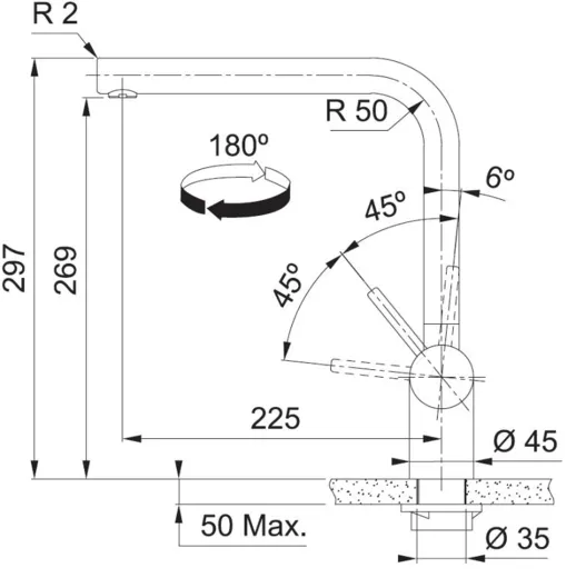 ✅ FRANKE Kchenarmatur Atlas Neo Einhebelmischer Industrial Black (PVD) mit Festauslauf 180 schwenkbar mit Laminar Perlator