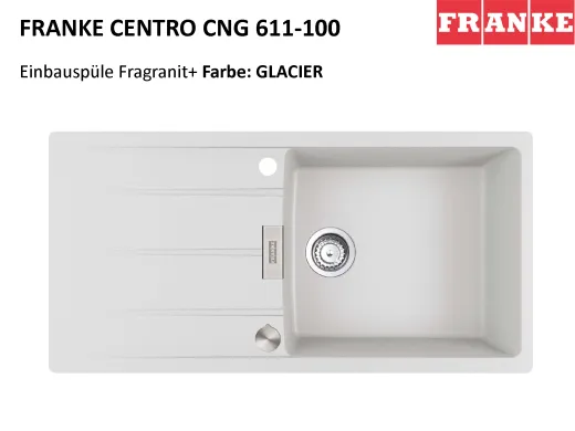 ❎ FRANKE Kchensple Centro CNG 611-100 Fragranit+ Einbausple / Granitsple mit Siebkorb als Drehknopfventil