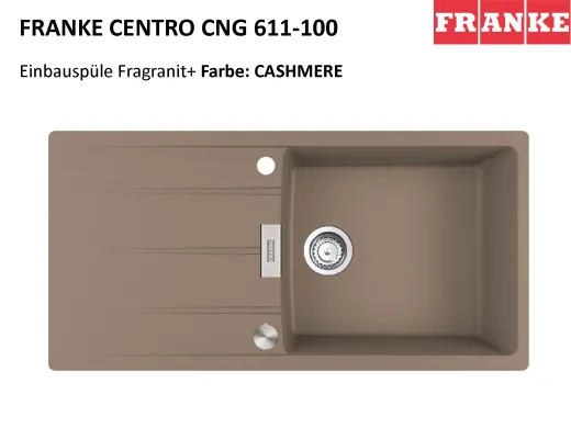 ❎ FRANKE Kchensple Centro CNG 611-100 Fragranit+ Einbausple / Granitsple mit Siebkorb als Drehknopfventil