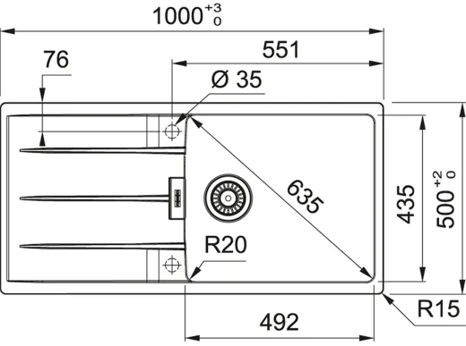 ❎ FRANKE Kchensple Centro CNG 611-100 Fragranit+ Einbausple / Granitsple mit Siebkorb als Drehknopfventil