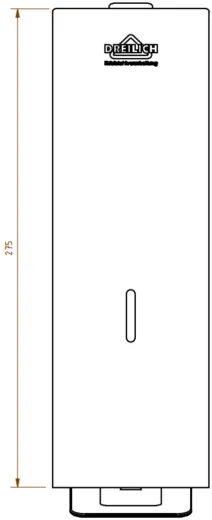 DREILICH Sirius II Seifen- und Desinfektionsmittelspender 194-10-2-CD fr die verdeckte Wandmontage mit flachem Zylinderschloss (2002140040)