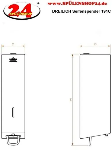 DREILICH Sirius II Cremeseifenspender 191C robuste Ausfhrung fr die verdeckte Wandmontage mit flachem Zylinderschloss (2002140025)