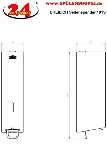 DREILICH Sirius II Schaumseifenspender 191S robuste Ausfhrung fr die verdeckte Wandmontage mit flachem Zylinderschloss (2002140023)