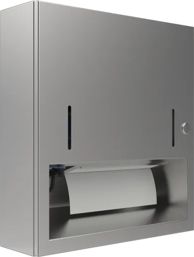 DREILICH Sirius II Papierhandtuch / Seifenspender Kombination 9120203 zur Aufputz- oder Unterputzmontage mit flachem Zylinderschloss (2002040031)