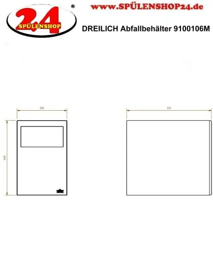DREILICH Sirius II Abfallbehlter 9100106M zur Untertischmontage mit Magnetschloss Fassungsvermgen ca. 27 Liter (2002080076)
