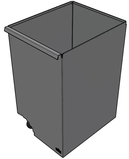 DREILICH Sirius II Abfallbehlter 9100R zur freien Aufstellung ohne Deckel mit Lenkrollen Fassungsvermgen ca. 100 Liter (2002080112)