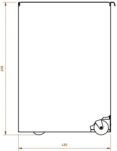 DREILICH Sirius II Abfallbehlter 9100R zur freien Aufstellung ohne Deckel mit Lenkrollen Fassungsvermgen ca. 100 Liter (2002080112)