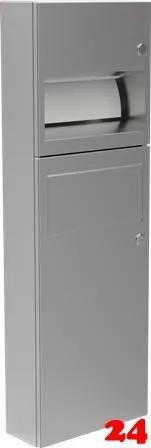 DREILICH Sirius II Papierhandtuchspender / Abfallbehlter Kombination 9124103 zur verdeckten Wandmontage mit flachem Zylinderschloss (2002040021)