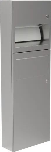 DREILICH Sirius II Papierhandtuchspender / Abfallbehlter Kombination 9124103 zur verdeckten Wandmontage mit flachem Zylinderschloss (2002040021)