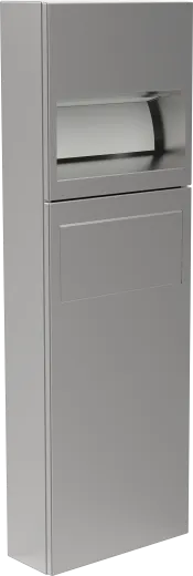 DREILICH Sirius II Papierhandtuchspender / Abfallbehlter Kombination 9124103M zur verdeckten Wandmontage mit Magnetschloss (2002040065)