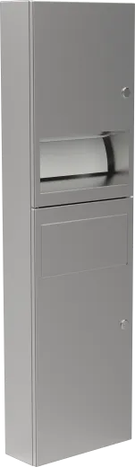 DREILICH Sirius II Papierhandtuchspender / Abfallbehlter Kombination 9124102 zur verdeckten Wandmontage mit flachem Zylinderschloss (2002040022)