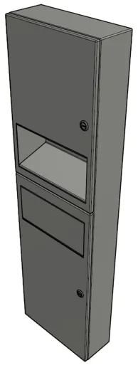 DREILICH Sirius II Papierhandtuchspender / Abfallbehlter Kombination 9124102 zur verdeckten Wandmontage mit flachem Zylinderschloss (2002040022)