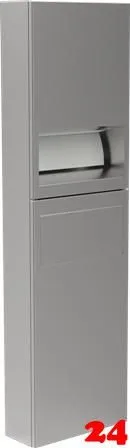 DREILICH Sirius II Papierhandtuchspender / Abfallbehlter Kombination 9124102M zur verdeckten Wandmontage mit Magnetschloss (2002040066)