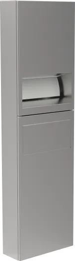 DREILICH Sirius II Papierhandtuchspender / Abfallbehlter Kombination 9124102M zur verdeckten Wandmontage mit Magnetschloss (2002040066)