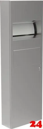 DREILICH Sirius II Papierhandtuchspender / Abfallbehlter Kombination 9124105 Wandmontage mit flachem Zylinderschloss und durchgehender Tr (2002040027)