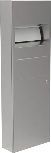 DREILICH Sirius II Papierhandtuchspender / Abfallbehlter Kombination 9124105 Wandmontage mit flachem Zylinderschloss und durchgehender Tr (2002040027)