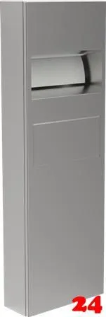 DREILICH Sirius II Papierhandtuchspender / Abfallbehlter Kombination 9124105M Wandmontage mit Magnetschloss und durchgehender Tr (2002040067)