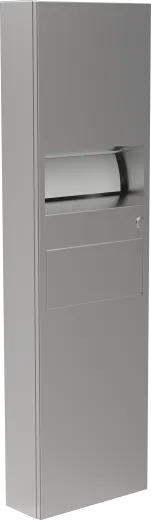 DREILICH Sirius II Papierhandtuchspender / Abfallbehlter Kombination 9124106 Wandmontage mit flachem Zylinderschloss und durchgehender Tr (2002040026)