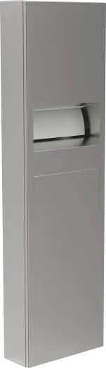 DREILICH Sirius II Papierhandtuchspender / Abfallbehlter Kombination 9124106M Wandmontage mit Magnetschloss und durchgehender Tr (2002040052)