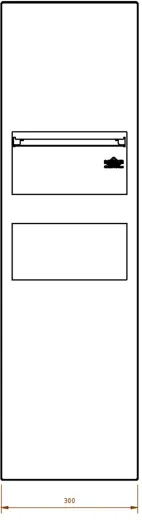 DREILICH Sirius II Papierhandtuchspender / Abfallbehlter Kombination 9124106M Wandmontage mit Magnetschloss und durchgehender Tr (2002040052)
