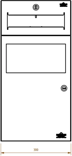 DREILICH Sirius II Papierhandtuchspender / Abfallbehlter Kombination 9123102 zur verdeckten Untertischmontage mit flachem Zylinderschloss (2002040019)