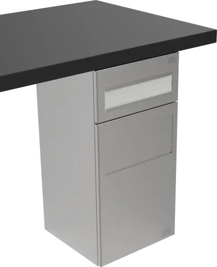 DREILICH Sirius II Papierhandtuchspender / Abfallbehlter Kombination 9123102M zur Untertischmontage mit verdecktem Magnetschloss (2002040063)