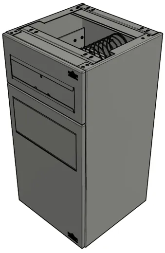 DREILICH Sirius II Papierhandtuchspender / Abfallbehlter Kombination 9123102M zur Untertischmontage mit verdecktem Magnetschloss (2002040063)