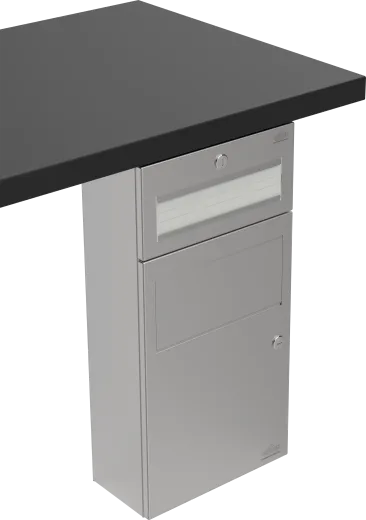 DREILICH Sirius II Papierhandtuchspender / Abfallbehlter Kombination 9123104 zur verdeckten Untertischmontage mit flachem Zylinderschloss (2002040020)