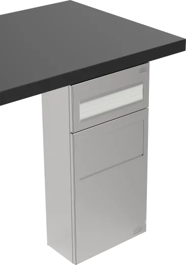 DREILICH Sirius II Papierhandtuchspender / Abfallbehlter Kombination 9123104M zur Untertischmontage mit verdecktem Magnetschloss (2002040064)