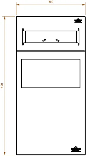 DREILICH Sirius II Papierhandtuchspender / Abfallbehlter Kombination 9123104M zur Untertischmontage mit verdecktem Magnetschloss (2002040064)