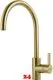 FRANKE Kchenarmatur Eos Neo Einhebelmischer Edelstahl Champagne Gold (PVD) mit Festauslauf mi Laminar Perlator 180 schwenkbarer Auslauf