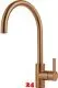 FRANKE Kchenarmatur Eos Neo Einhebelmischer Edelstahl Copper (PVD) mit Festauslauf mi Laminar Perlator 180 schwenkbarer Auslauf