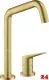 AXOR Kchenarmatur Citterio M Brushed Brass PVD Einhebelmischer als 2-Loch Armatur 240 mit Festauslauf Schwenkbereich einstellbar (34820950)