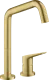 AXOR Kchenarmatur Citterio M Brushed Brass PVD Einhebelmischer als 2-Loch Armatur 240 mit Festauslauf Schwenkbereich einstellbar (34820950)