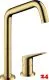 AXOR Kchenarmatur Citterio M Polished Gold Optic PVD Einhebelmischer als 2-Loch Armatur 240 mit Festauslauf Schwenkbereich einstellbar (34820990)