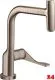 AXOR Kchenarmatur Citterio Select Brushed Nickel PVD Einhebelmischer 230 mit Ausziehauslauf und Select-Knopf (39861820)