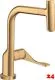 AXOR Kchenarmatur Citterio Select Brushed Brass PVD Einhebelmischer 230 mit Ausziehauslauf und Select-Knopf (39861950)