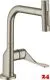 AXOR Kchenarmatur Citterio Select Brushed Nickel PVD Einhebelmischer 230 mit Zugauslauf als Ausziehbrause und Select-Knopf 2jet, sBox (39862820)