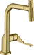 AXOR Kchenarmatur Citterio Select Brushed Brass PVD Einhebelmischer 230 mit Zugauslauf als Ausziehbrause und Select-Knopf 2jet, sBox (39862950)