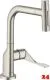 AXOR Kchenarmatur Citterio Select Edelstahl Finish Einhebelmischer 230 mit Zugauslauf als Ausziehbrause und Select-Knopf 2jet (39863800)