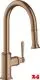 AXOR Kchenarmatur Montreux Brushed Red Gold PVD Einhebelmischer 180 mit Zugauslauf als Auszugsbrause Schwenkbereich einstellbar (16581310)