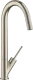 AXOR Kchenarmatur Starck Brushed Nickel PVD Einhebelmischer 300 mit Festauslauf und Joystick-Bedienung Schwenkbereich einstellbar (10822820)