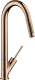 AXOR Kchenarmatur Starck Polished Red Gold PVD Einhebelmischer 270 mit Ausziehbrause mit Joystick-Bedienung (10821300)