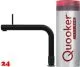 QUOOKER FRONT VAQ PRO3 Einhebelmischer Schwarz matt PVD & 100C Armatur Kochendwasserhahn (PRO3FTBLK)